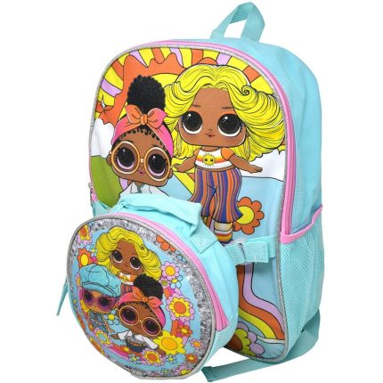 LOL Dolls Girls Backpack with Lunch Bag 16" Blue